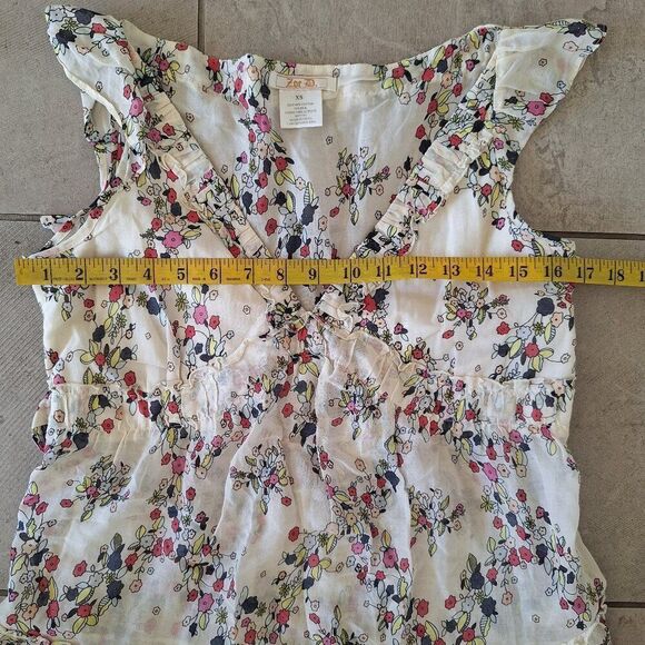 Zoe D Multicolor Top silk‎ cotton size xs - Picture 6 of 6